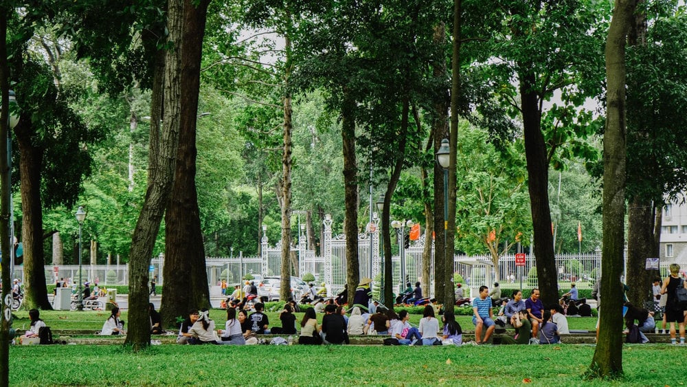 The sidewalk transforms into a gathering spot for coffee lovers and friendly chats